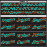 Custom Black Orange Pinstripe Aqua Two-Button Unisex Softball Jersey