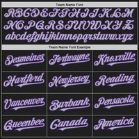 Custom Black Purple Pinstripe Gray Two-Button Unisex Softball Jersey