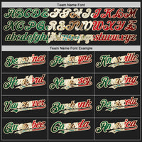 Custom Black Cream Pinstripe Vintage Mexican Flag Two-Button Unisex Softball Jersey