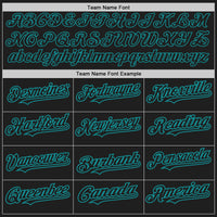 Custom Black Teal Pinstripe Teal Two-Button Unisex Softball Jersey