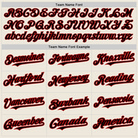 Custom Cream Red Pinstripe Black Two-Button Unisex Softball Jersey