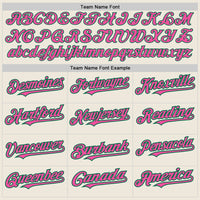Custom Cream Kelly Green Pinstripe Pink Two-Button Unisex Softball Jersey