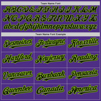 Custom Purple Black Pinstripe Neon Green Two-Button Unisex Softball Jersey