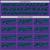 Custom Purple Black Pinstripe Teal Two-Button Unisex Softball Jersey