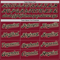 Custom Crimson Black Pinstripe Cream Two-Button Unisex Softball Jersey