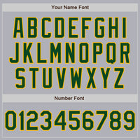 Custom Gray Green Pinstripe Gold Two-Button Unisex Softball Jersey