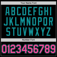 Custom Black Pink-Teal Two-Button Unisex Softball Jersey