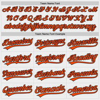 Custom White Orange-Black Two-Button Unisex Softball Jersey