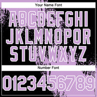 Custom Light Purple Black-White 3D Pattern Abstract Brush Stroke Two-Button Unisex Softball Jersey
