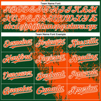 Custom Orange Green-White 3D Pattern Abstract Brush Stroke Two-Button Unisex Softball Jersey