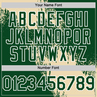 Custom Cream Green-White 3D Pattern Abstract Brush Stroke Two-Button Unisex Softball Jersey