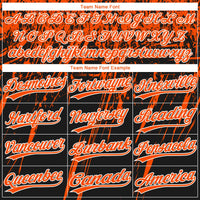 Custom Black Orange-White Distressed Scratch Brush Stroke Star Raglan Sleeves Two-Button Unisex Softball Jersey