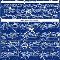 Custom Royal White  Abstract Network Two-Button Unisex Softball Jersey