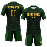 Custom Green Gold Geometric Shape Sublimation Volleyball Uniform Jersey