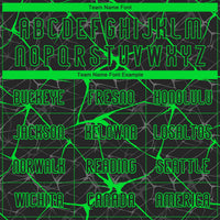 Custom Black Neon Green Abstract Network Sublimation Volleyball Uniform Jersey