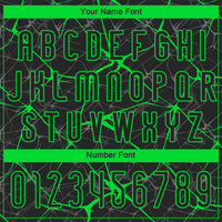 Custom Black Neon Green Abstract Network Sublimation Volleyball Uniform Jersey