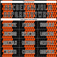 Custom Black Orange-White Geometric Shape Sublimation Volleyball Uniform Jersey