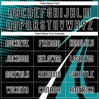 Custom Black Teal-White Lines And Dots Sublimation Volleyball Uniform Jersey