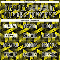 Custom Light Yellow Black-White Geometric Shape Sublimation Volleyball Uniform Jersey