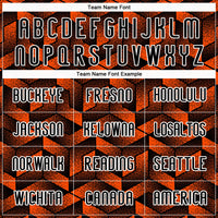 Custom Orange Black-White Geometric Shape Sublimation Volleyball Uniform Jersey