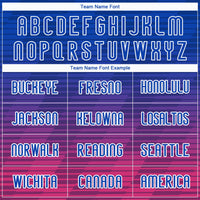 Custom Thunder Blue Pink-White Lines Sublimation Volleyball Uniform Jersey