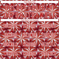Custom Red White Geometric Shape Sublimation Volleyball Uniform Jersey
