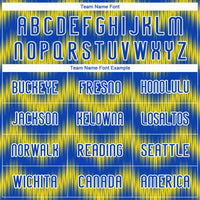Custom Thunder Blue Gold-White Zigzag Sublimation Volleyball Uniform Jersey