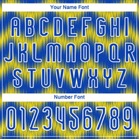 Custom Thunder Blue Gold-White Zigzag Sublimation Volleyball Uniform Jersey