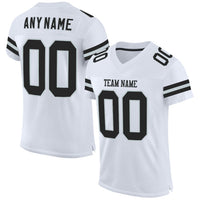 Custom Football Jersey - White Black-Silver Mesh Authentic