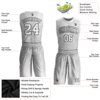 Custom White White-Black Round Neck Sublimation Basketball Uniform Jersey