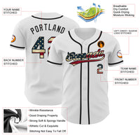 Custom White Vintage USA Flag-Black Authentic Baseball Jersey