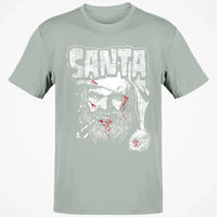 Dark Spooky Christmas Graphic Tee, Santa Horror T-Shirt, Scary Killer Santa Clause Shirt, Creepy Holiday Season Slasher Top