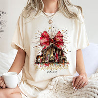 The Greatest Present of All Christian Graphic Tee, Nativity Scene T-Shirt, Jesus Holy Night Shirt, Religious Christmas Holiday Apparel Present