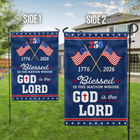 250 Years America Garden Flag 1776-2026 | Blessed Nation Patriotic Design | Double-Sided Polyester | Outdoor Home Decor Gift