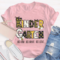 Personalized Grade Bee Kind, Brave, Believe Motivational Teacher T Shirt