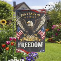 Patriotic American Eagle Garden Flag | 250 Years of Freedom 1776-2026 Semiquincentennial | Double-Sided Premium Weather-Resistant Polyester | Collector's Yard Decor Gift