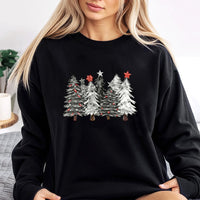 Winter Evergreen Forest Pullover, Minimalist Pine Tree Christmas Sweatshirt, Neutral Boho Holiday Sweater, Comfy Festive Xmas Crewneck