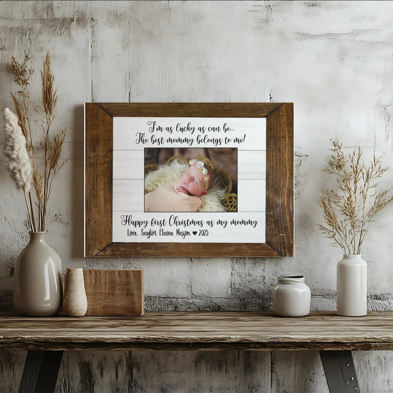 Custom Baby Nursery Canvas Art, First Christmas Canvas Photo Frame, Personalized Holiday Wall Canvas, 2025 Xmas Decor, Digital Download