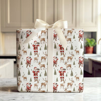 Wildlife Reindeer Camera Gift Wrap, Photographer Santa Wrapping Paper, Whimsical Christmas Wrapping Paper, Forest Holiday Gift Wrap Roll
