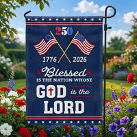 250 Years America Garden Flag 1776-2026 | Blessed Nation Patriotic Design | Double-Sided Polyester | Outdoor Home Decor Gift