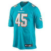 Miami Dolphins Shaka Heyward Aqua Team Game Jersey