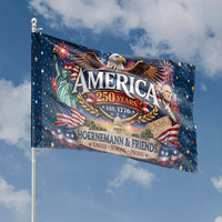 America 250 Years House Flag | Patriotic Eagle and Statue of Liberty Design | Premium Weather-Resistant Polyester | Gift for Americana Collectors