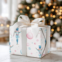 Watercolor Soldier Christmas Wrapping Paper, Nutcracker Gift Wrap Paper, Whimsical Holiday Gift Wrap Roll, Xmas Present Packaging Paper