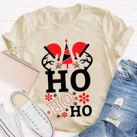 Ho Ho Ho Santa Hat Holiday T-Shirt, Science Teacher Christmas Shirt, Humorous Science Educator Tee, Adorable Chemistry Xmas Present Shirt