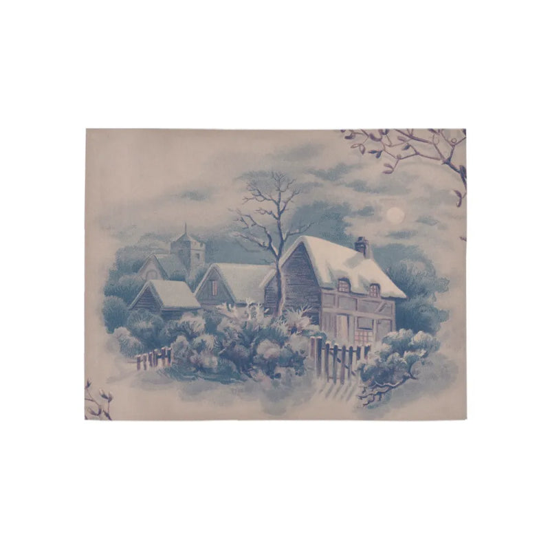 Village Landscape Holiday Rug, Snowy Winter Scene Runner Rug, Non Slip Hallway Runner Rug, Comfy Christmas Floor Runner Rug