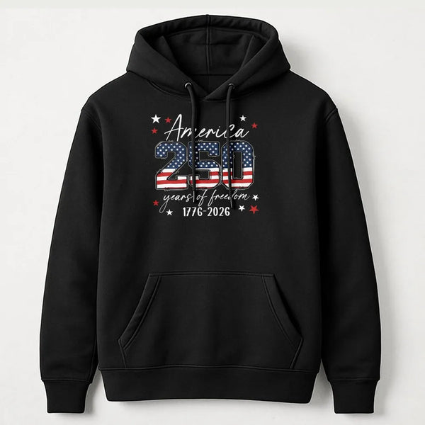 Patriotic 250 Years of Freedom Sweatshirt | American Flag 1776-2026 Design | Unisex Crewneck Pullover | USA Sestercentennial Collector's Gift