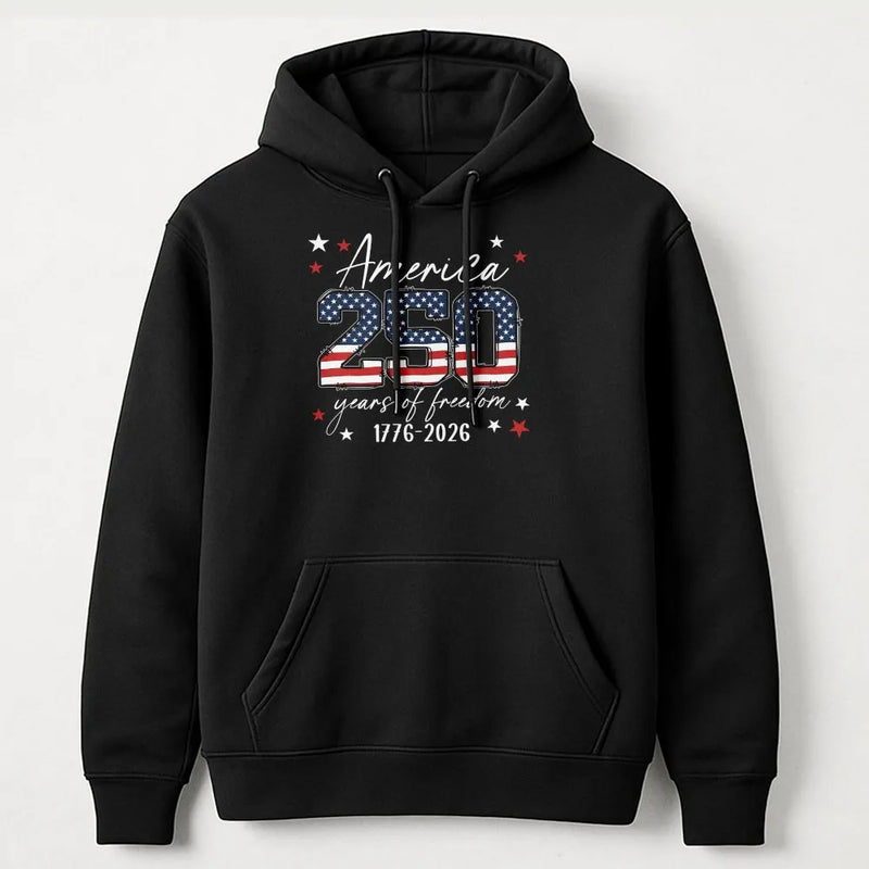 Patriotic 250 Years of Freedom Sweatshirt | American Flag 1776-2026 Design | Unisex Crewneck Pullover | USA Sestercentennial Collector's Gift