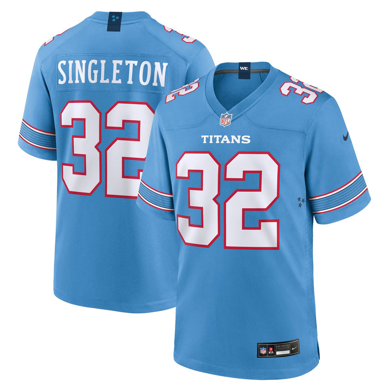 Tennessee Titans Nicholas Singleton Light Blue Team Game Jersey