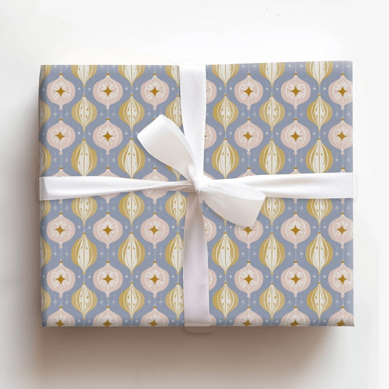 Retro Ornament Gift Wrap, Mid Century Modern Christmas Wrapping Paper, MCM Christmas Wrapping Paper, Vintage Holiday Gift Wrap Paper Roll