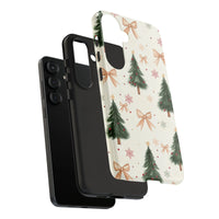 Festive Holiday Phone Case, Christmas Tree Samsung Galaxy Phone Case, Polycarbonate Dual Layer Phone Cover, Winter Present for Women